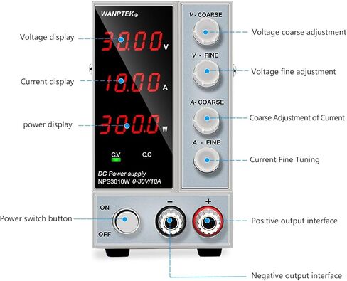 1PCS Adjustable Power Supply 60V 5A LED Digit Voltage Regulator Switch Laboratory Power Supply Bench 30V 10A DIY(4 Digits NPS306W) in Kuwait