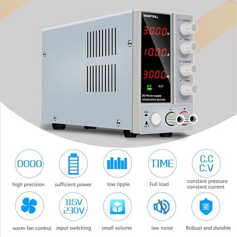 1PCS مزود الطاقة القابل للتعديل 60V 5A LED أرقام الجهد منظم التبديل مختبر مقعد إمداد الطاقة 30V 10A DIY (4 أرقام NPS306W) in Kuwait