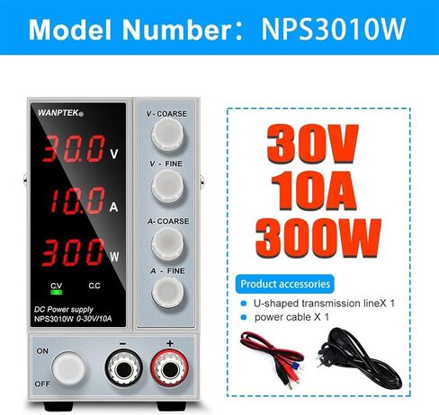 1PCS Adjustable Power Supply 60V 5A LED Digit Voltage Regulator Switch Laboratory Power Supply Bench 30V 10A DIY(4 Digits NPS306W) in Kuwait