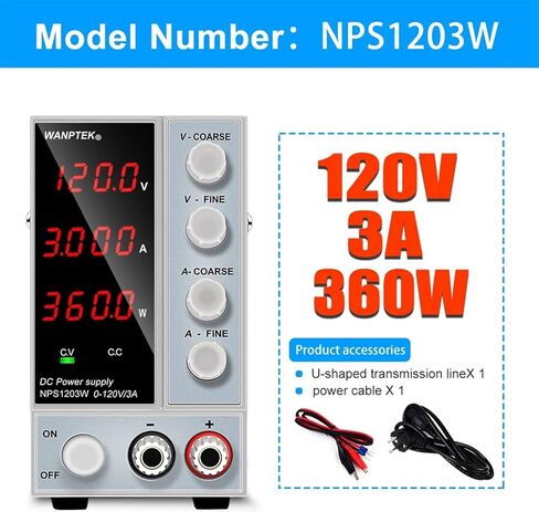 1PCS Adjustable Power Supply 60V 5A LED Digit Voltage Regulator Switch Laboratory Power Supply Bench 30V 10A DIY(4 Digits NPS306W) in Kuwait