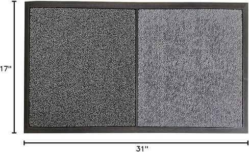 2 in 1 Disinfecting Sanitizing Floor Entrance Doormats, Wet Dry Shoe Mat, Disinfection Entry Rug Shoe Sanitizer, Indoor Outdoor Rug, Shoe Sole Cleaning Mat (Grey - 17x31 inch) in Kuwait