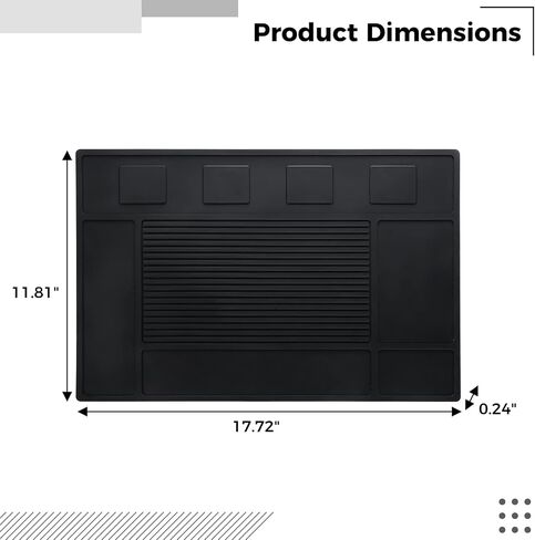 Yeesport Barber Tool Organizer Mat ، لوحة أدوات حلاقة السيليكون المرنة ، وسادة محطة عمل الحلاقة ، صالون مُنزلق ، حصيرة Clippers (Black) in Saudi Arabia