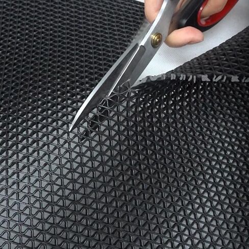 PVC Drainage Floor Mat Non-Slip Commercial Wet Area Mat for Outdoor and Indoor Restaurant Kitchen Bar Swimming Pool Splash Matting Water Drain Flooring Mat (Black, 4FTX10FT) in Kuwait