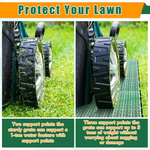 10 Pcs 15.7 x 15.7 in Heavy Duty Ground Protection Mats Drive on Lawn Grates Grid Parking Pavers, Drain Interlocking Non-Slip Floor Mat, 6613 lb Load for Stone Grass Grid Permeable (Grey) in Kuwait