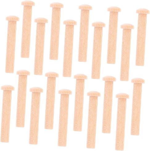 ARTIBETTER 20pcs Miniature Wood Nail Solid Wood T-Shaped Pin Nails for Crafts Woodworking for Train Wheel Projects in Saudi Arabia
