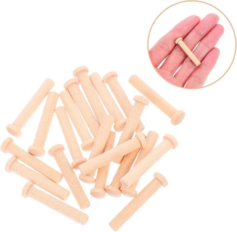 ARTIBETTER 20pcs Miniature Wood Nail Solid Wood T-Shaped Pin Nails for Crafts Woodworking for Train Wheel Projects in Saudi Arabia