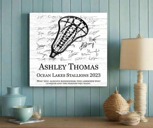 Broad Bay Sports Plaque Custom Recognition Award High School and College Senior Season End Gift or MVP - Solid Wood - Free-Standing or Wall-Hanging - 10.5x10.5 Inches in Saudi Arabia