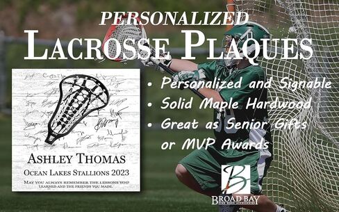 Broad Bay Sports Plaque Custom Recognition Award High School and College Senior Season End Gift or MVP - Solid Wood - Free-Standing or Wall-Hanging - 10.5x10.5 Inches in Saudi Arabia