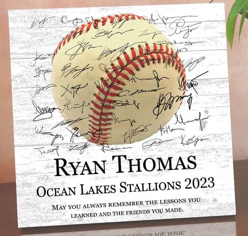 Broad Bay Sports Plaque Custom Recognition Award High School and College Senior Season End Gift or MVP - Solid Wood - Free-Standing or Wall-Hanging - 10.5x10.5 Inches in Kuwait