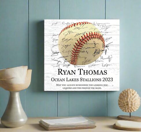Broad Bay Sports Plaque Custom Recognition Award High School and College Senior Season End Gift or MVP - Solid Wood - Free-Standing or Wall-Hanging - 10.5x10.5 Inches in Kuwait