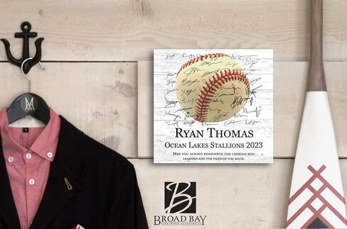 Broad Bay Sports Plaque Custom Recognition Award High School and College Senior Season End Gift or MVP - Solid Wood - Free-Standing or Wall-Hanging - 10.5x10.5 Inches in Kuwait