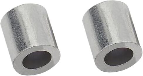 3mm 4mm 5mm 6mm 8mm Columnar Cylinder Round One Hole Steel Wire Rope Clip Crimping Clamps AL Aluminium Sleeve Ferrule(40Pieces 3mm) in Kuwait