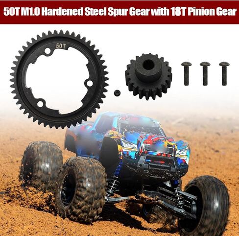 50T M1.0 FESTER FESTER GEAR مع 20T ترس ترس متوافق مع TRAXXAS 1/10 MAXX 1/5 X-MAXX 1/10 E-REVO 2.0 VXL 1/7 XO-1 ، RACING RACING SPUR GEAR in Kuwait