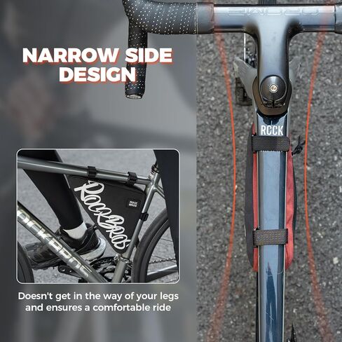 روكبروس دراجة إطار حقيبة تخزين حقيبة مثلث مع جيوب جانبية ، كيس ركوب الدراجات ل Road Mountain Mtb Gravel ، Black ، 1.4L in Saudi Arabia