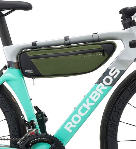 ROCKBROS Bike Frame Bag Bike Bag， 2L Waterproof Bike Top Tube Bag， Road to Sky Series Bike Bag Fits Mountain/Road Bikes，Black in Kuwait
