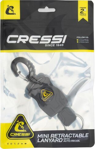 CRESSI Rectractable Lanyard BCD Accessories, Black in Saudi Arabia