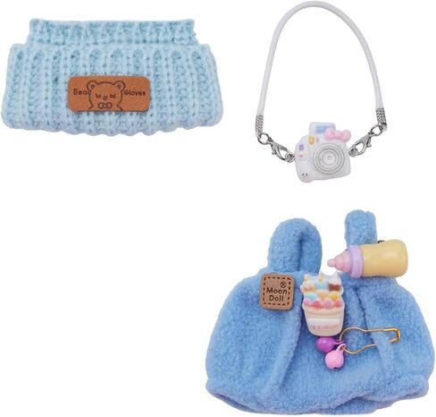 5 قطع مجموعة 15 سم 17 سم للملابس الدمى مناسبة لإكسسوارات دمى 17 سم جالسة 1HAT+1ROMPER+1CAMERA على ظهره+1GLASSES+1CANVAS أحذية ، لا دمية مشمولة (الوردي) in Kuwait