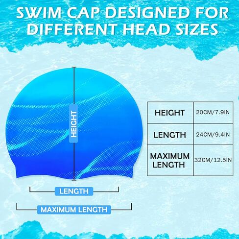 غطاء سباحة للنساء البالغين ، والسباحة السيليكون مقاوم للماء قبعة السباحة قبعة السباحة للشعر الطويل للحفاظ على الشعر جاف in Kuwait