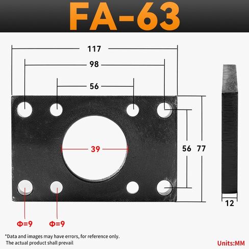 Foot Flange CB-100 for Foot Mounting Work for Pneumatic SC 100 Cylinder with 4 Screws in Kuwait