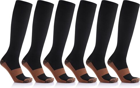 Extreme Fit 6-Pair Unisex Copper-Infused High-Energy Compression Socks in Kuwait