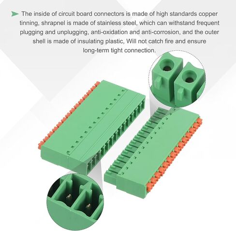 Meccanixity 1 مجموعة 14-Pin 3.81mm/0.15 "PITT PCB Mount Mount Terminal Block Conclats مستقيمة لا يوجد لحام 15EDGKN موصلات الذكور والإناث لصالح 22-16AWG in Kuwait