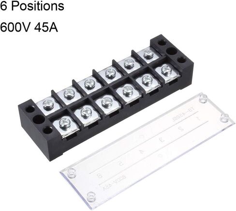 UXCELL 4 PCS 6 مواضع الصفوف المزدوجة 600V 45A حاجز الكابل كتلة محطة TB-4506L in Saudi Arabia