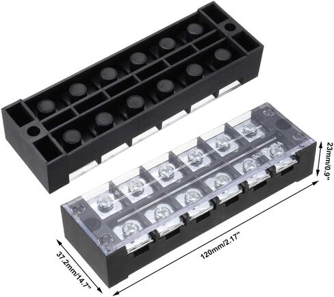 UXCELL 4 PCS 6 مواضع الصفوف المزدوجة 600V 45A حاجز الكابل كتلة محطة TB-4506L in Saudi Arabia