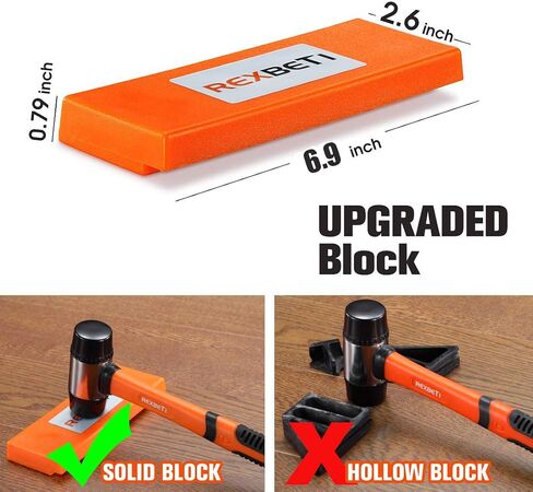 REXBETI Laminate Wood Flooring Installation Kit, LVP Installation Kit, Vinyl Flooring Tools - Tapping Block with Handle, Pull Bar, Double-Faced Mallet and Spacers in Saudi Arabia
