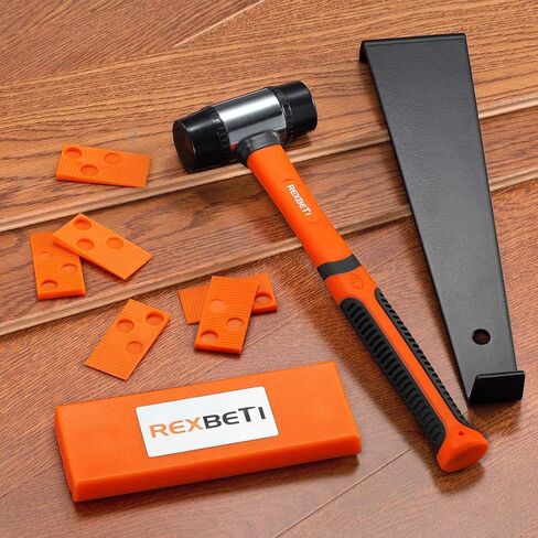 REXBETI Laminate Wood Flooring Installation Kit, LVP Installation Kit, Vinyl Flooring Tools - Tapping Block with Handle, Pull Bar, Double-Faced Mallet and Spacers in Saudi Arabia