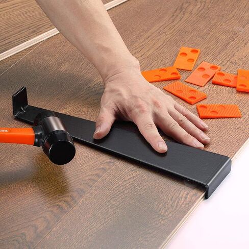REXBETI Laminate Wood Flooring Installation Kit, LVP Installation Kit, Vinyl Flooring Tools - Tapping Block with Handle, Pull Bar, Double-Faced Mallet and Spacers in Saudi Arabia