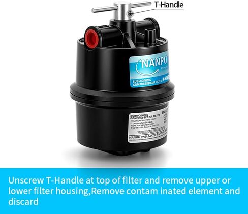 NANPU 1/2" NPT Sub-Micronic Compressed Air Filter Kit – 0.01 Micron Filtration for Spray Guns, Air Tools & CNC – Industrial Moisture & Oil Removal, 100 CFM in Saudi Arabia