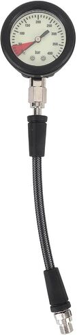 Diving Pressure Gauge, Carbon Fiber Woven Hose, Night Glow Dial - ABS, Carbon Fiber Material, for BCD Regulator (15CM) in Saudi Arabia