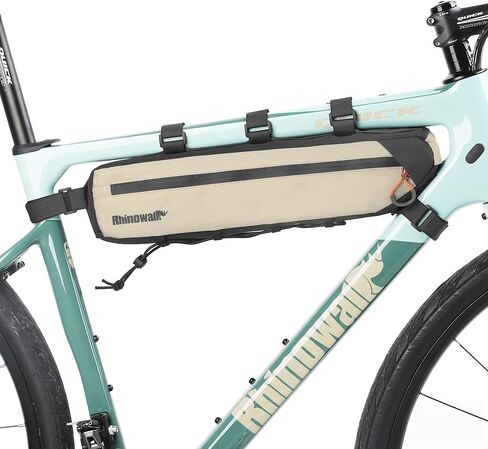 Rhinowalk Bike Frame Bag Waterproof, Top Tube Bicycle Bag with Side Compartments, Pump Holder, and Hidden Cable Port, (2.7L, Black) in Saudi Arabia