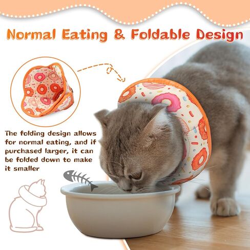 Cat Cone Collar Soft for Wound Healing, Foldable Neck Recovery Cone Anti Licking, Small Adjustable Surgery Cat Head Cone Alternative for Kittens(Size: S) in Saudi Arabia