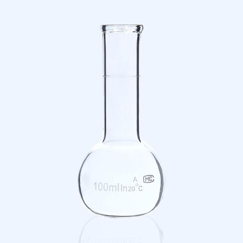 100ml High Borosilicate Glass Measuring Bottle - Volumetric Flask for Lab - Durable Clear Glassware in Saudi Arabia