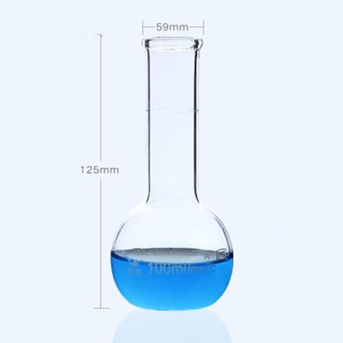 100ml High Borosilicate Glass Measuring Bottle - Volumetric Flask for Lab - Durable Clear Glassware in Saudi Arabia