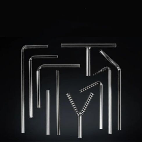 أنبوب توصيل الزجاج 5pcs - مستقيم/y/y/t نوع توصيل أنبوب التوصيل لاستخدام المختبر (النوع 1) in Saudi Arabia