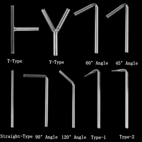 أنبوب توصيل الزجاج 5pcs - مستقيم/y/y/t نوع توصيل أنبوب التوصيل لاستخدام المختبر (النوع 1) in Saudi Arabia