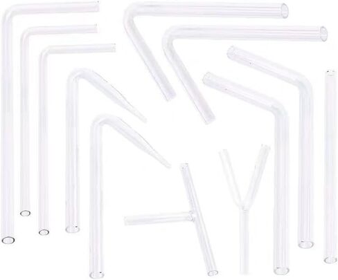 أنبوب توصيل الزجاج 5pcs - مستقيم/y/y/t نوع توصيل أنبوب التوصيل لاستخدام المختبر (النوع 1) in Saudi Arabia