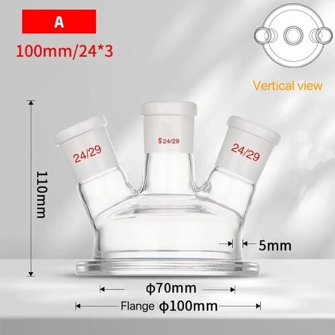 100/150mm Flange 3-Neck Glass Reactor Lid for 24/29 Joint - Lab Glassware for Reaction Flask Vessel(C) in Saudi Arabia