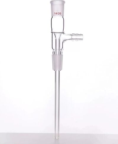 Long Neck Input Connector Adapter - Borosilicate Glass, Joint Sizes 14/20, 19/22, 24/40, Long Stem Design(A652440) in Saudi Arabia