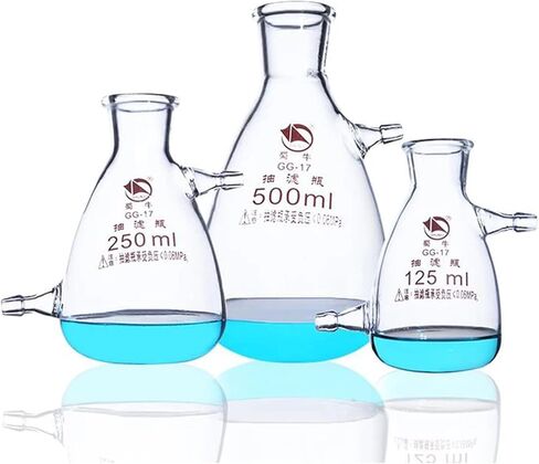 زجاجات مرشح زجاجية عالية البورسليكات مع معدات مختبر قارورة قارنات قارنات فوتات العلوية والسفلية (ب 125 مل 2pcs) in Kuwait