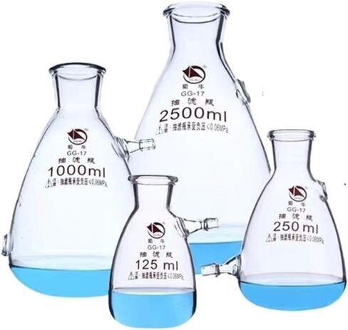 زجاجات مرشح زجاجية عالية البورسليكات مع معدات مختبر قارورة قارنات قارنات فوتات العلوية والسفلية (ب 125 مل 2pcs) in Kuwait