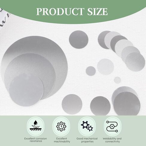 قرص الألومنيوم 10pcs ، قطر 1.96 "(50 مم) سمك 0.03" (0.8 مم) لوحة ألمنيوم مستدير ، 6061 لوحات الألومنيوم لصياغة ، lndustry in Kuwait