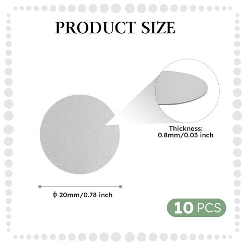 قرص الألومنيوم 10pcs ، قطر 1.96 "(50 مم) سمك 0.03" (0.8 مم) لوحة ألمنيوم مستدير ، 6061 لوحات الألومنيوم لصياغة ، lndustry in Kuwait
