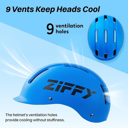 ZIFFY Kids/Toddler Bike Helmet, Adjustable, Lightweight, Safety Certified Scooter Helmet for Boys & Girls with Washable Inner Lining, 2 Sizes, 4 Colors – Fits Toddlers to Youth in Kuwait
