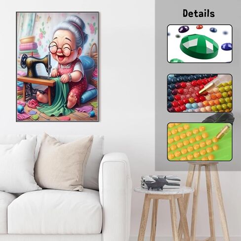 GUMITOON Diamond Art Kits for Adults-Full Drill Diamond Dots Paintings for Beginners, Round 5D Paint with Diamonds Pictures Gem Art Painting Kits DIY Crafts Kits 14"x14" QCY-092 in Saudi Arabia