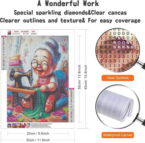 GUMITOON Diamond Art Kits for Adults-Full Drill Diamond Dots Paintings for Beginners, Round 5D Paint with Diamonds Pictures Gem Art Painting Kits DIY Crafts Kits 14"x14" QCY-092 in Saudi Arabia
