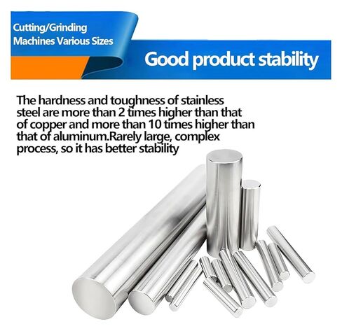 Stainless Steel Round Bar,Metal Rod, 100-500mm 304 16mm Diameter for Industry, Metal Working Hobbies and DIY Craft,16x200mm(16x200mm) in Kuwait