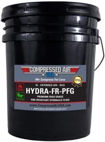 Premium Food Grade Fire Resistant Hydraulic Fluid - Synthetic Hydraulic Oil - CompressedAirUSA - Extended Life Oils (5 Gallon) in Saudi Arabia